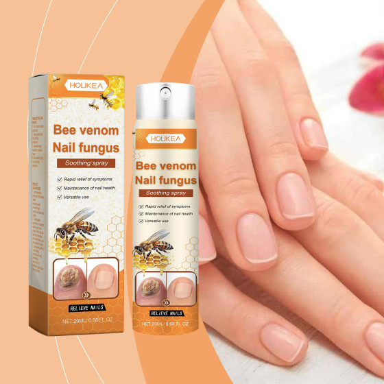 HouKea Bee Venom Nail Care Spray Foot Nail Cleansing Moisturizing and Brightening Nail Care Spray